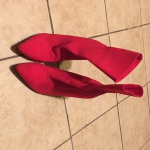 Red booties size 7 US GENTLY USED worn 3 times max